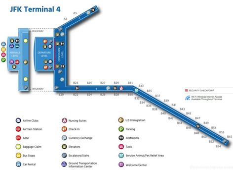 jfk airport terminal 4 map.